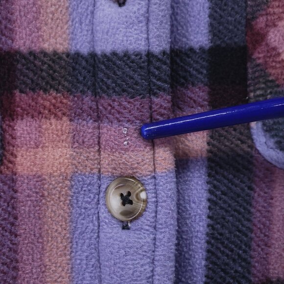 SAGE COLLECTIVE SHERPA LINED PLAID JACKET Women’s L Purple Outdoor Winter - Picture 13 of 15